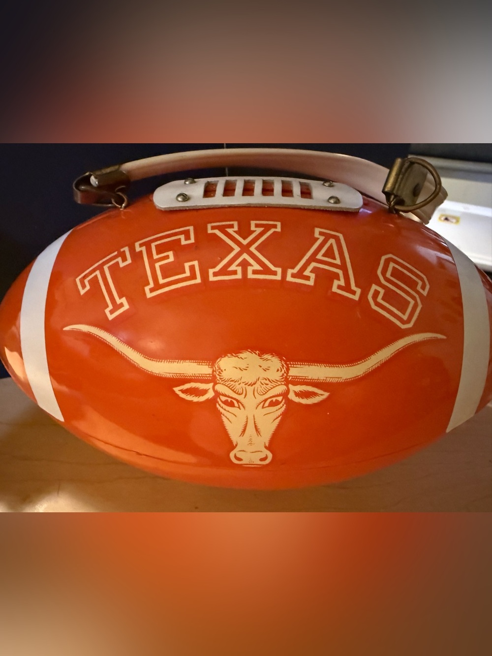 Vintage’70’s Texas Longhorns Orange Football Shaped Handbag